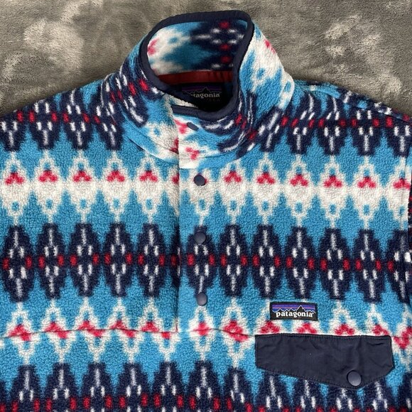 Patagonia Synchilla Snap-T Fleece Pullover Sweater Size Small Winter Aztec - Picture 3 of 6